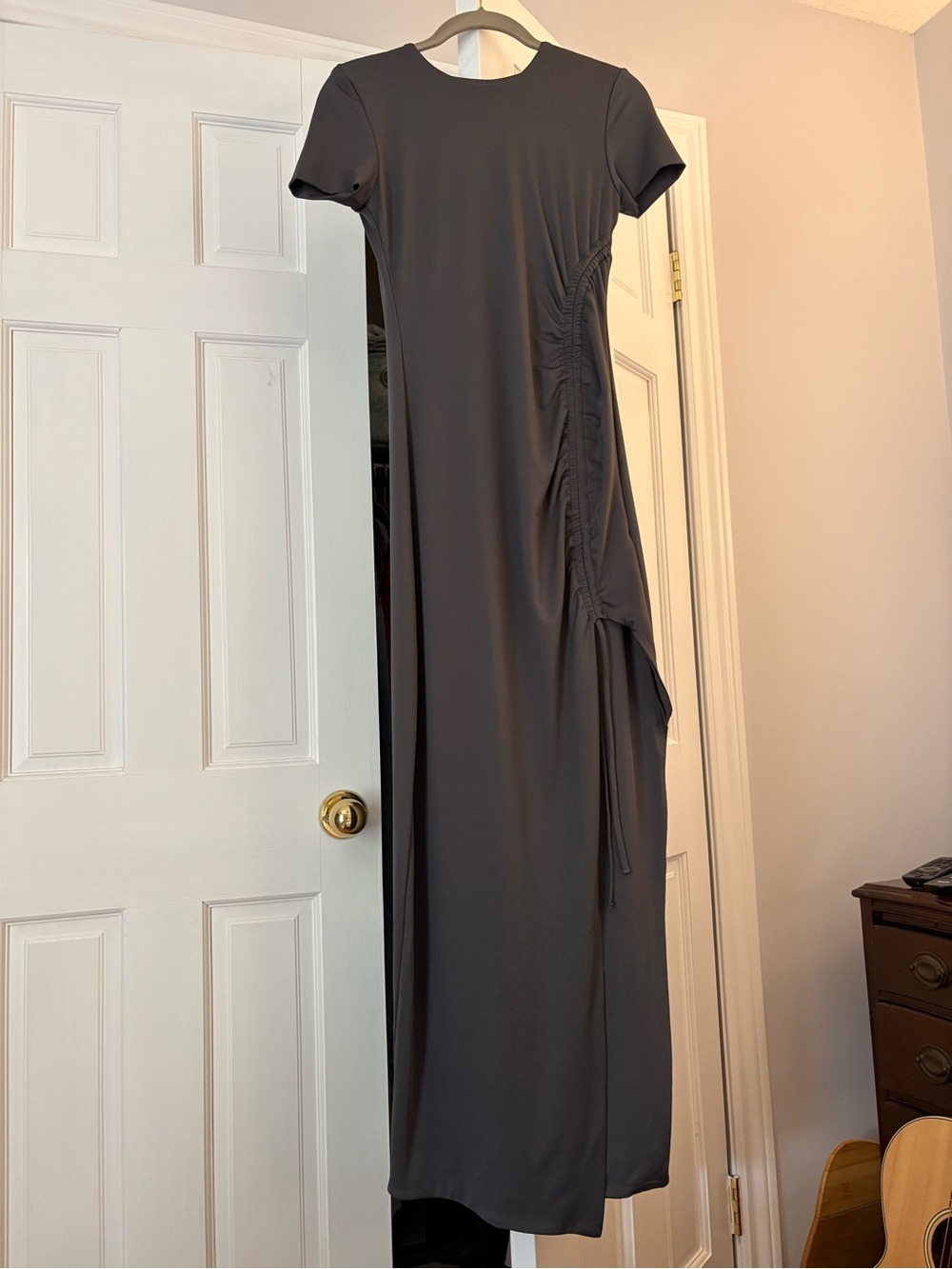 NWOT SWS Dark Grey Contour Maxi Dress